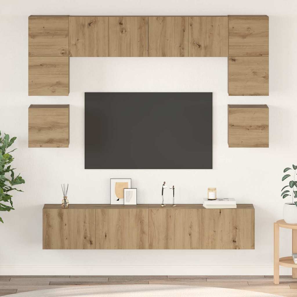 Set mobile TV 8 pcs Rovere artigianale Legno multistrato | homemem39