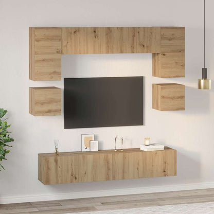 Set mobile TV 8 pcs Rovere artigianale Legno multistrato | homemem39