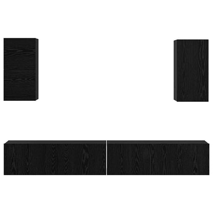 Mobile TV da Parete Rovere nero Legno multistrato