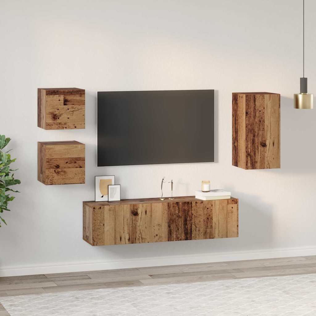 Set di Mobili TV 5 pcs Legno vecchio 30.5 x 30 x 60 cm
