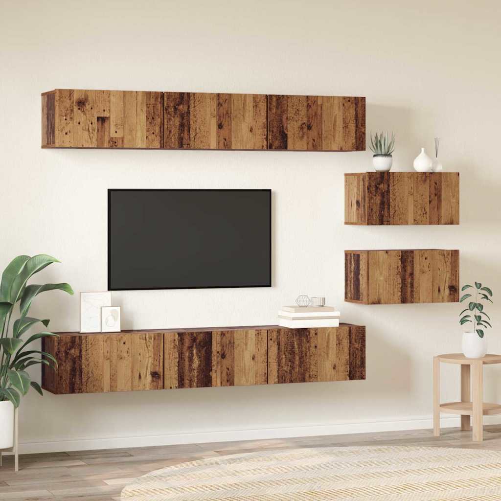 Set mobile TV 8 pcs Legno vecchio 60 x 30 x 30 cm