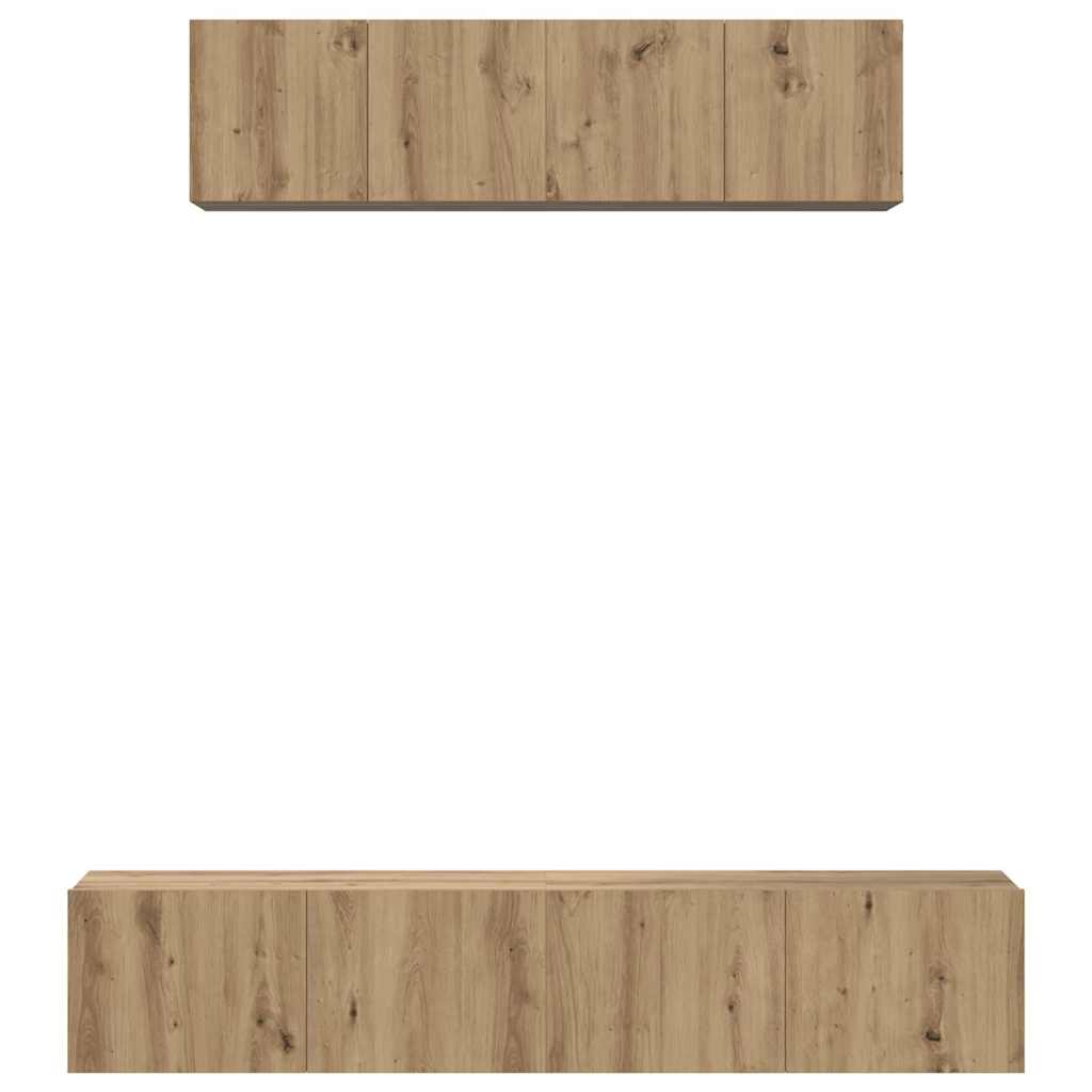 Set di mobili TV 4 pcs rovere artigianale Legno multistrato