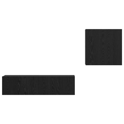 Set mobile TV 4 pcs Rovere nero Legno multistrato