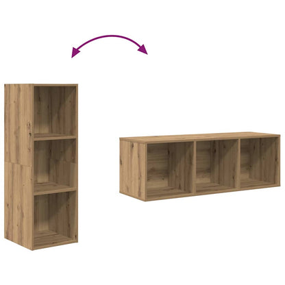 Set mobile TV 3 pz Rovere artigianale Legno ingegnerizzato