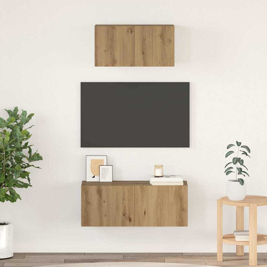 Set mobile TV 2 pcs rovere artigianale Legno multistrato