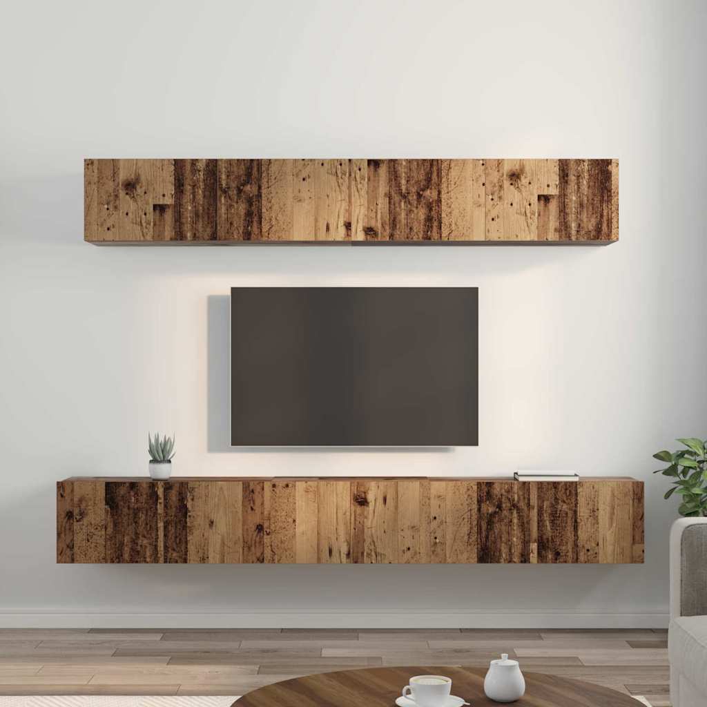 Set di mobili TV 5 pcs Legno vecchio Legno multistrato