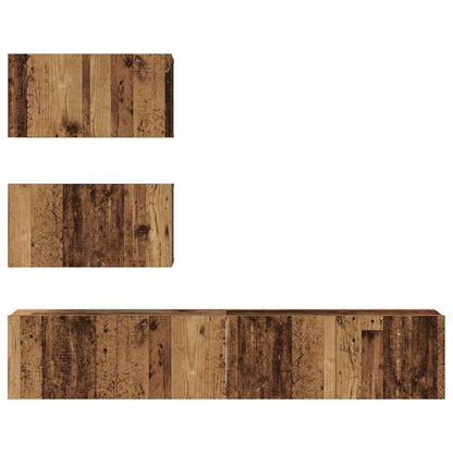 Set mobile TV 4 pcs Legno vecchio Legno multistrato