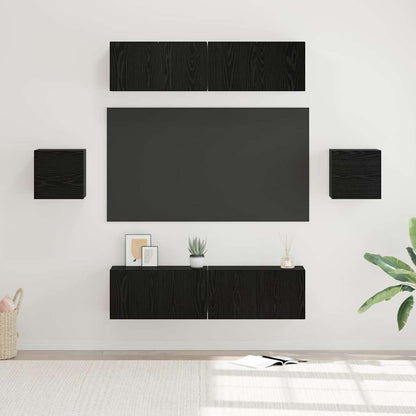 Set mobile TV 6 pcs Rovere Nero Legno multistrato