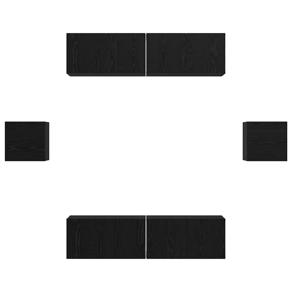 Set mobile TV 6 pcs Rovere Nero Legno multistrato | homemem39