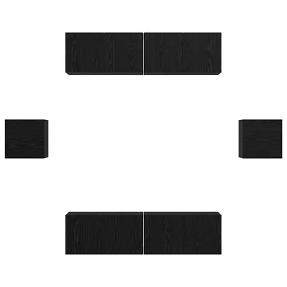 Set mobile TV 6 pcs Rovere Nero Legno multistrato | homemem39