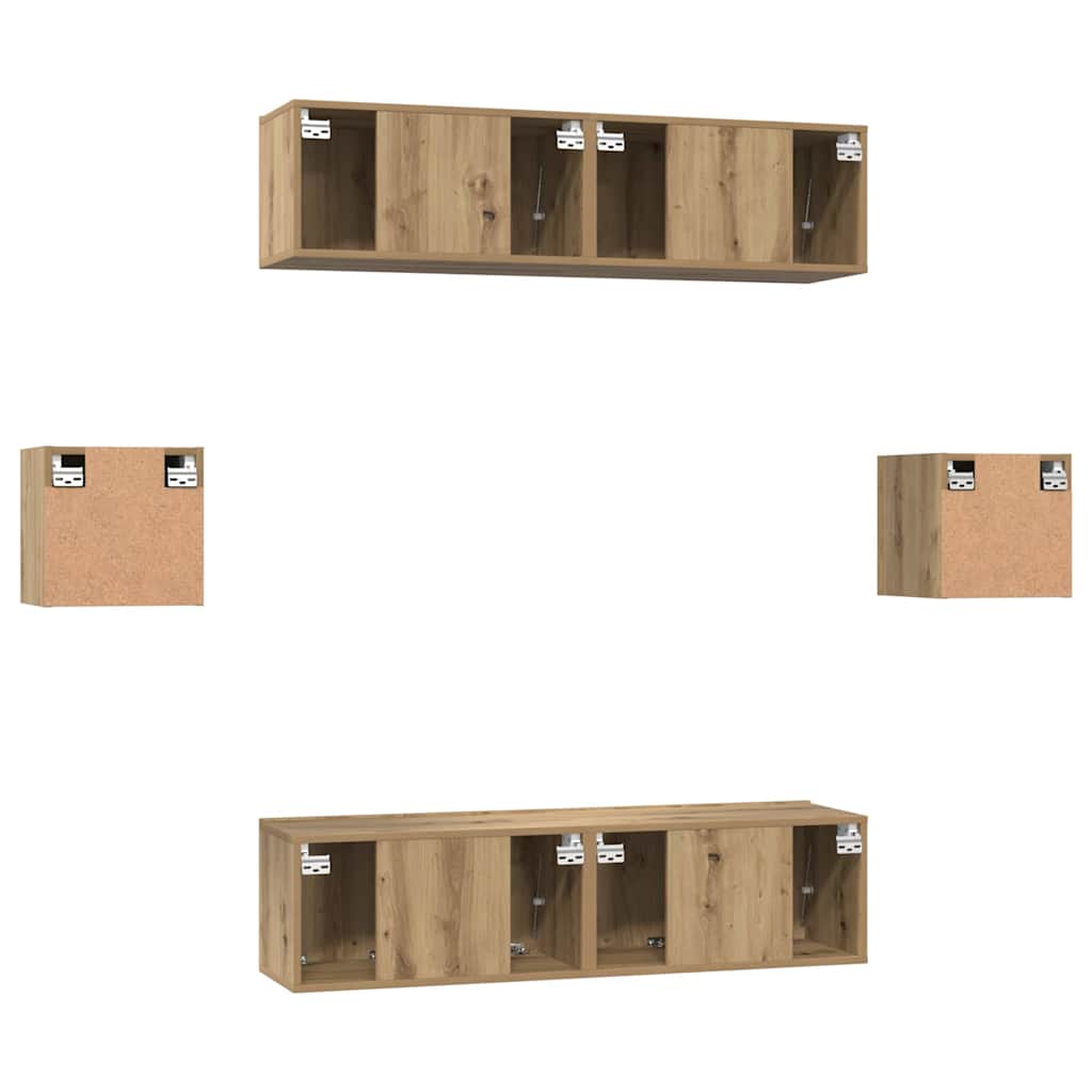 Set mobile TV 6 pcs Rovere artigianale Legno multistrato | homemem39