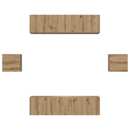 Set mobile TV 6 pcs Rovere artigianale Legno multistrato