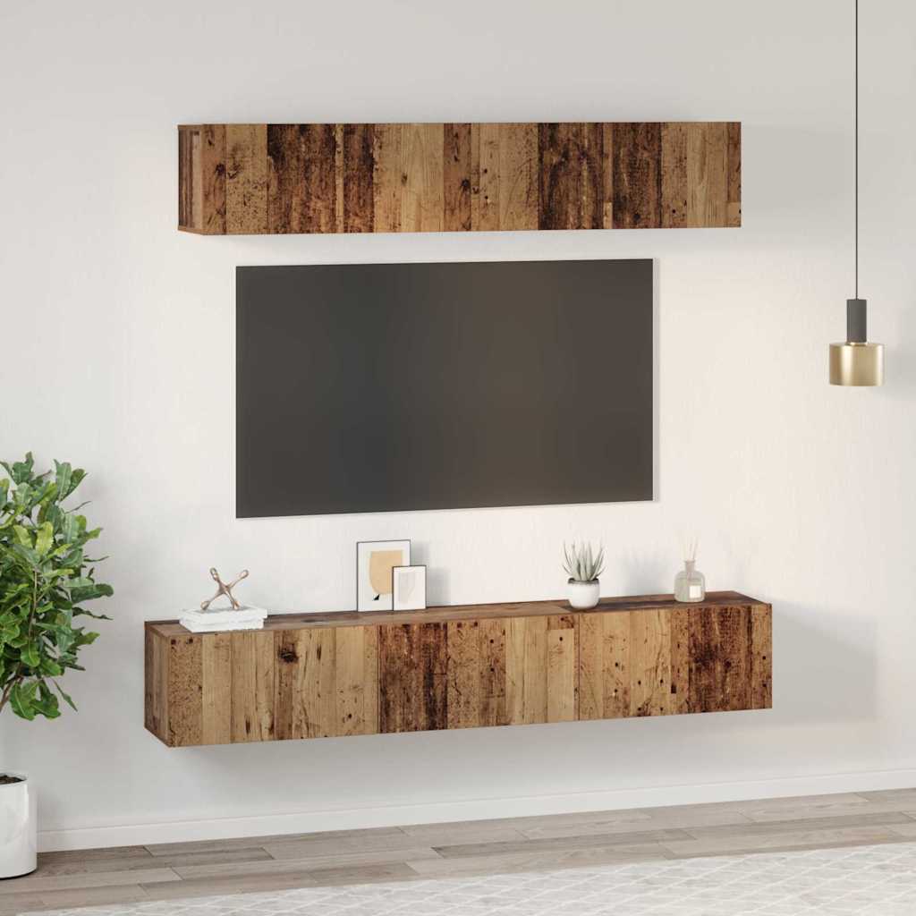Set di mobili TV 5 pcs Legno vecchio Legno multistrato