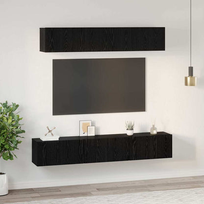 Set mobile TV 5 pcs Rovere Nero Legno multistrato
