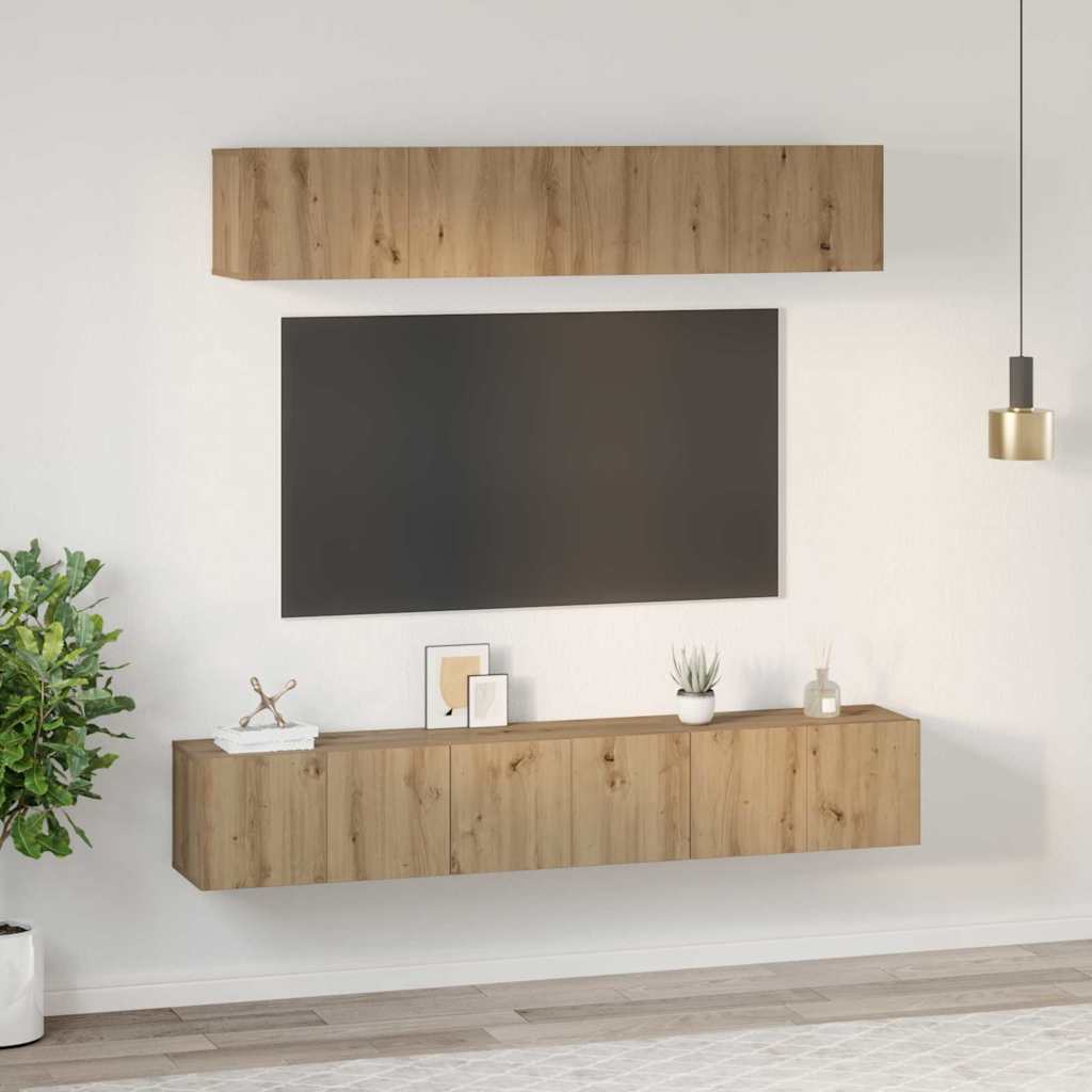 Set mobile TV 5 pcs Rovere artigianale Legno multistrato