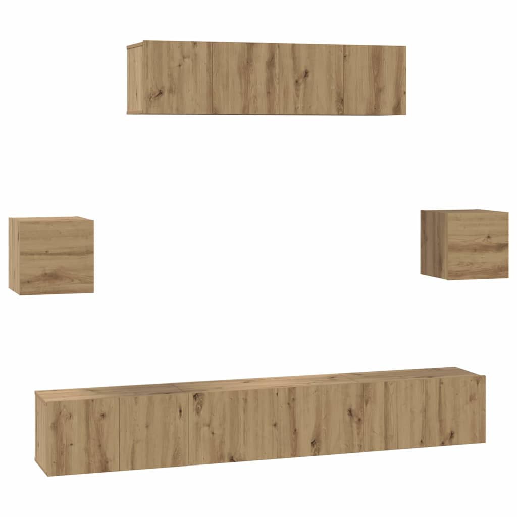 Set mobile TV 7 pcs Rovere artigianale Legno multistrato | homemem39