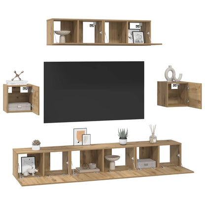 Set mobile TV 7 pcs Rovere artigianale Legno multistrato | homemem39