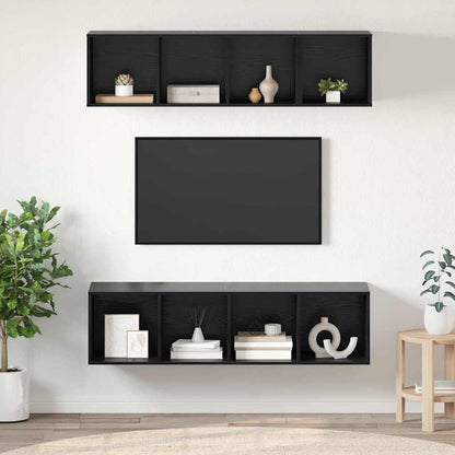 Set di mobili TV Rovere nero Legno multistrato