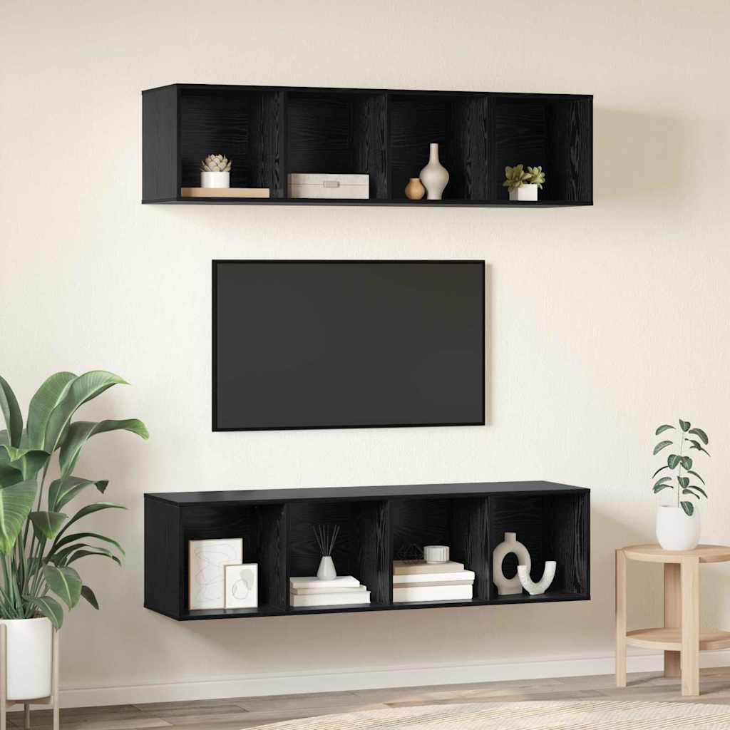 Set di mobili TV Rovere nero Legno multistrato