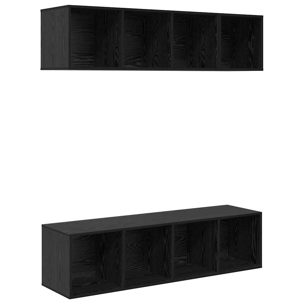 Set di mobili TV Rovere nero Legno multistrato