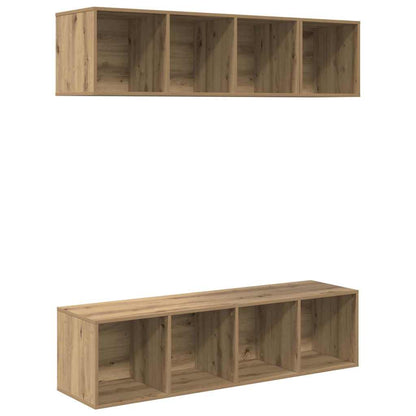Set mobile TV 3 pz Rovere artigianale Legno ingegnerizzato