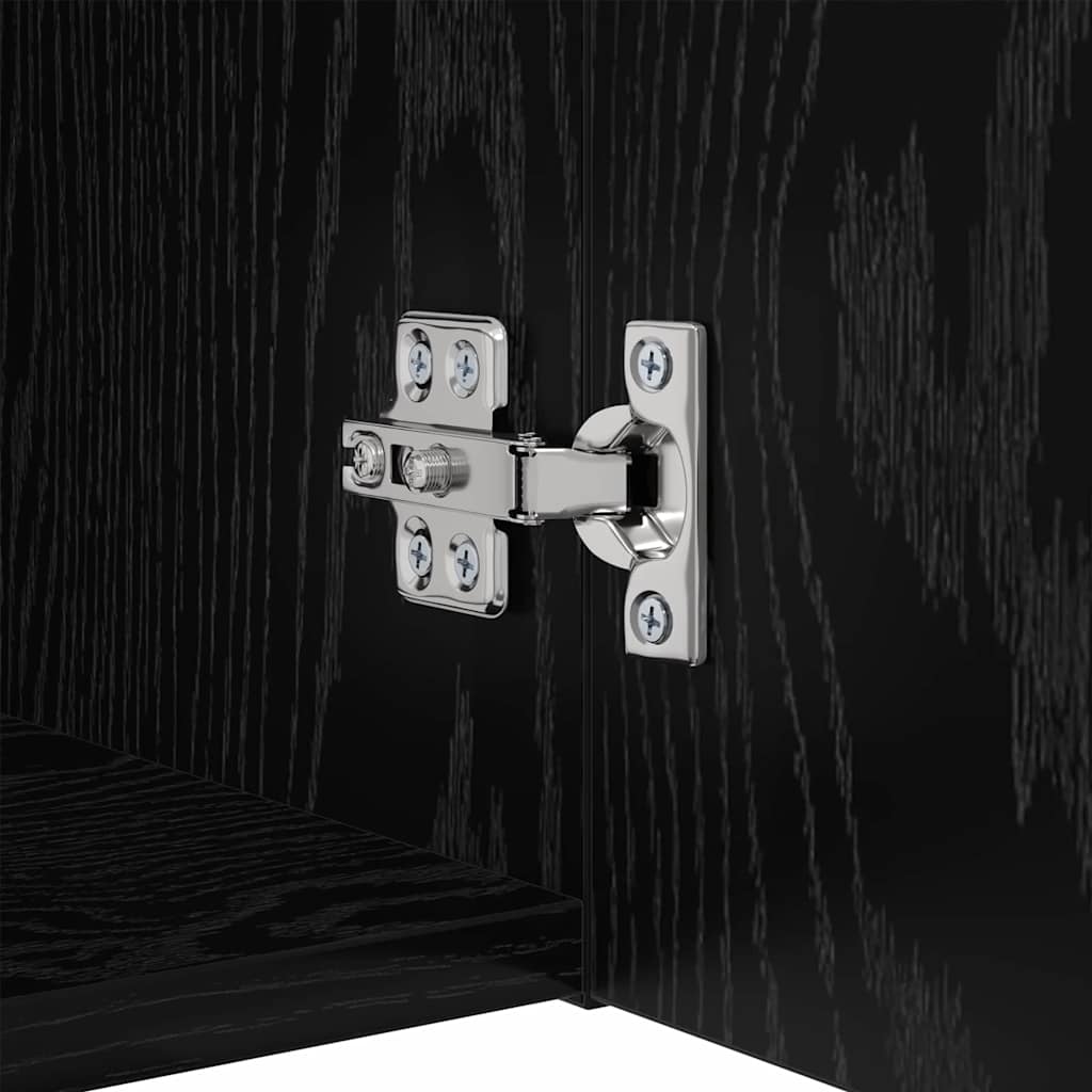 Set mobile TV 9 pcs Rovere Nero Legno multistrato | homemem39