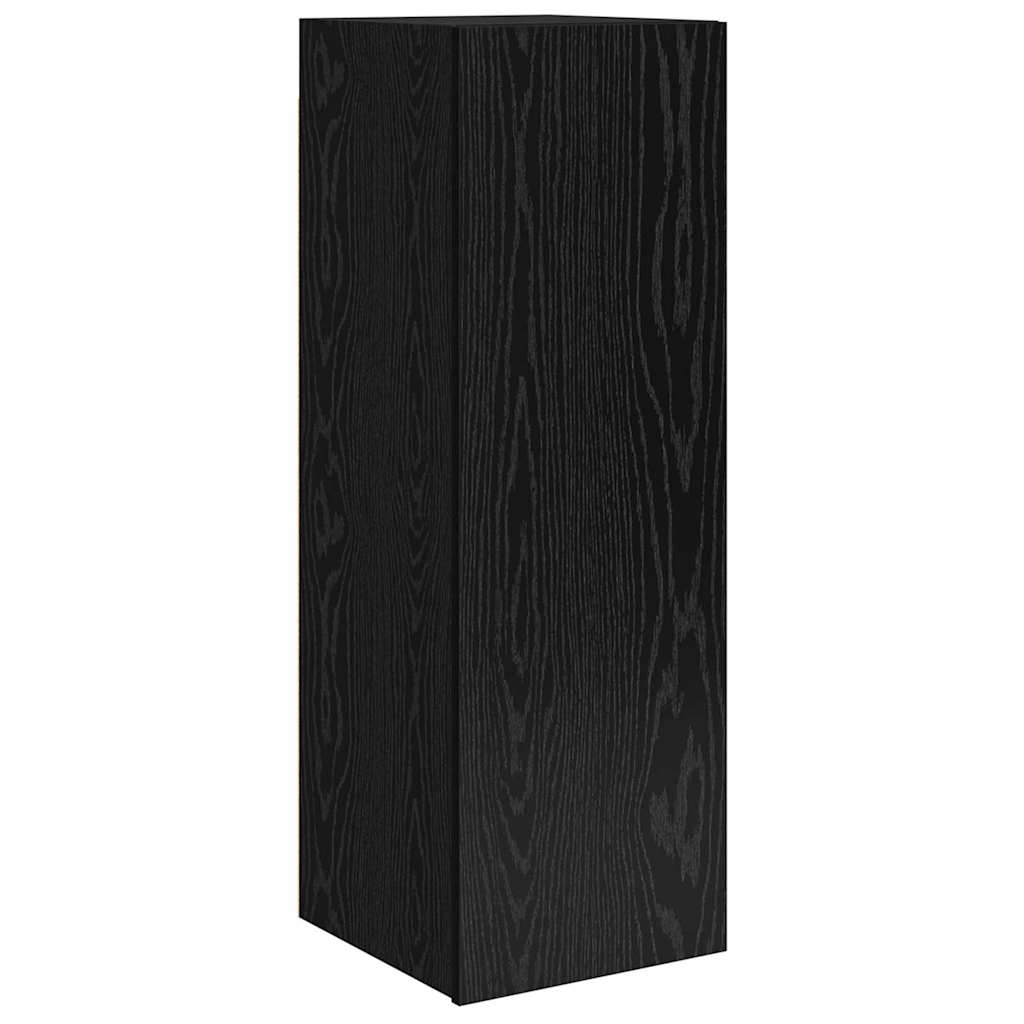 Set mobile TV 9 pcs Rovere Nero Legno multistrato | homemem39