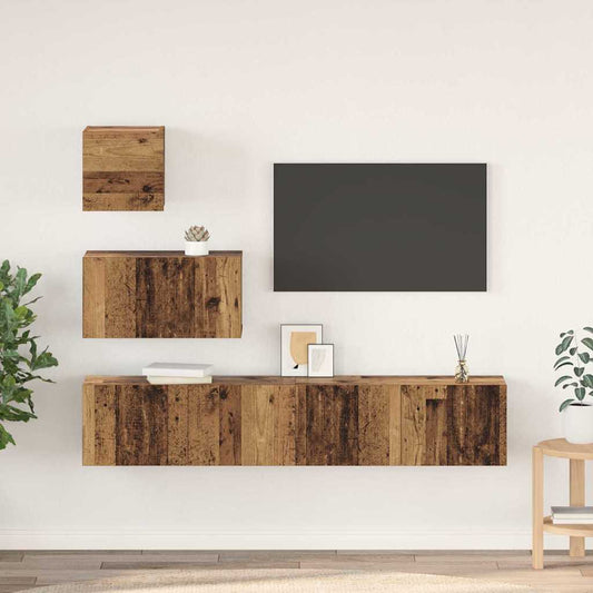 Set mobile TV 4 pcs Legno vecchio 80 x 30 x 30 cm