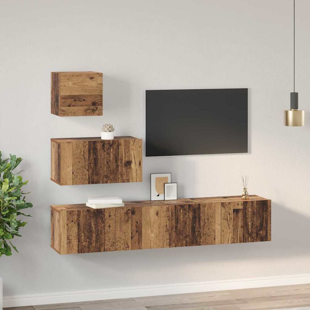 Set mobile TV 4 pcs Legno vecchio 80 x 30 x 30 cm