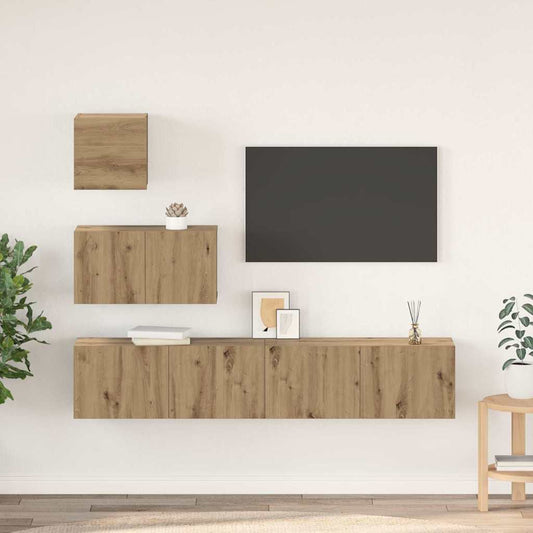 Set mobile TV 4 pcs rovere artigianale 80 x 30 x 30 cm