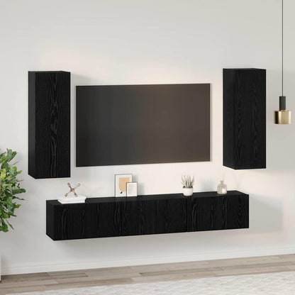 Set mobile TV 5 pcs Rovere nero Media 30.5 x 30 x 90 cm