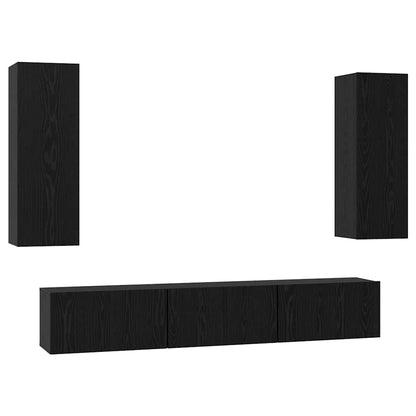 Set mobile TV 5 pcs Rovere nero Media 30.5 x 30 x 90 cm