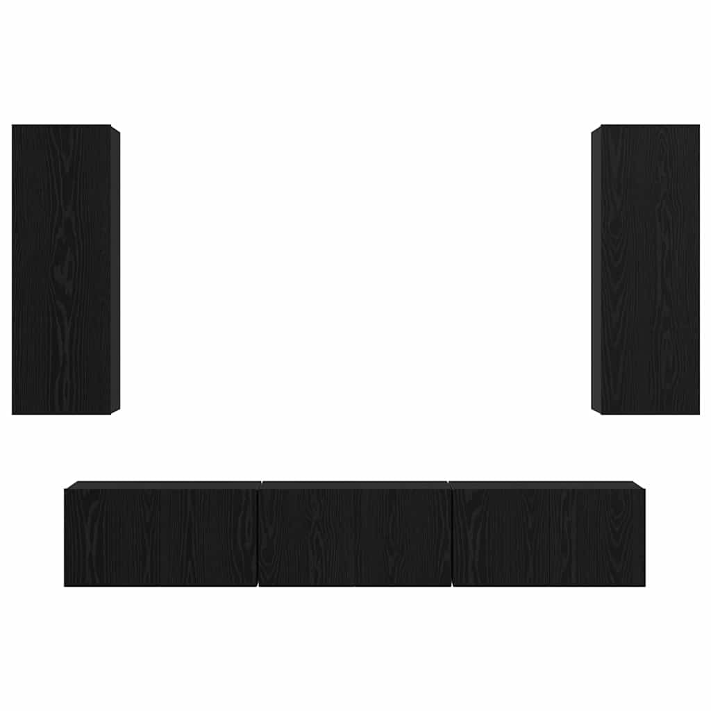 Set mobile TV 5 pcs Rovere nero Media 30.5 x 30 x 90 cm