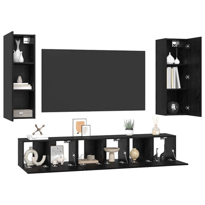 Set mobile TV 5 pcs Rovere nero Media 30.5 x 30 x 90 cm