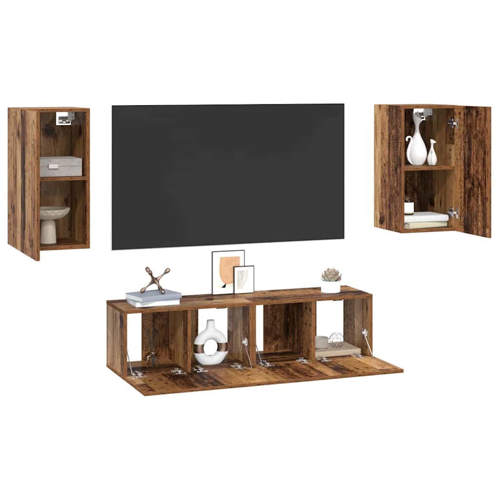 Set mobile TV 4 pcs Legno vecchio 30.5 x 30 x 60 cm