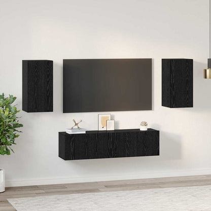 Set mobile TV 4 pcs Rovere nero Media 30.5 x 30 x 60 cm