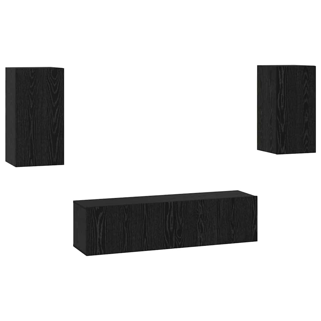 Set mobile TV 4 pcs Rovere nero Media 30.5 x 30 x 60 cm