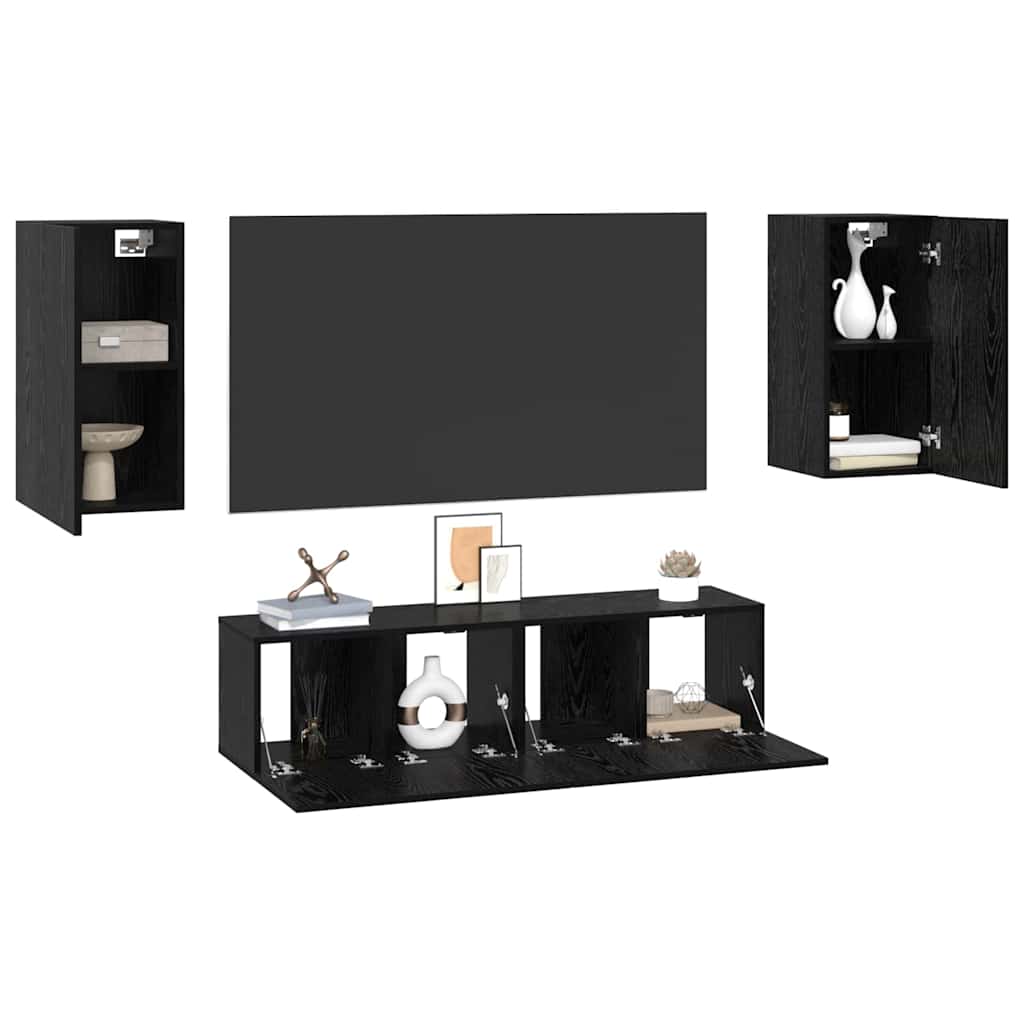Set mobile TV 4 pcs Rovere nero Media 30.5 x 30 x 60 cm