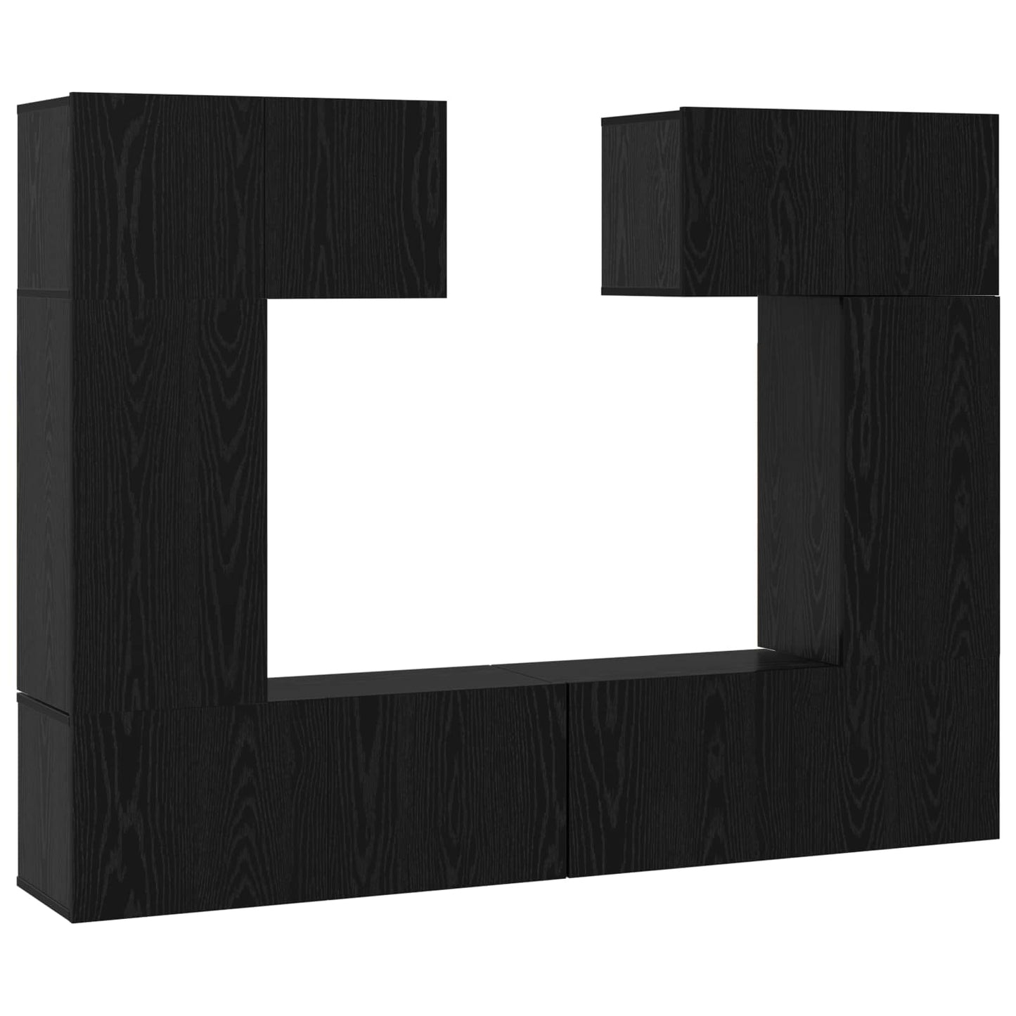 Set mobile TV 6 pcs Rovere nero 80 x 30 x 30 cm