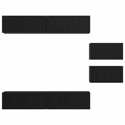 Set mobile TV 6 pcs Rovere nero 80 x 30 x 30 cm