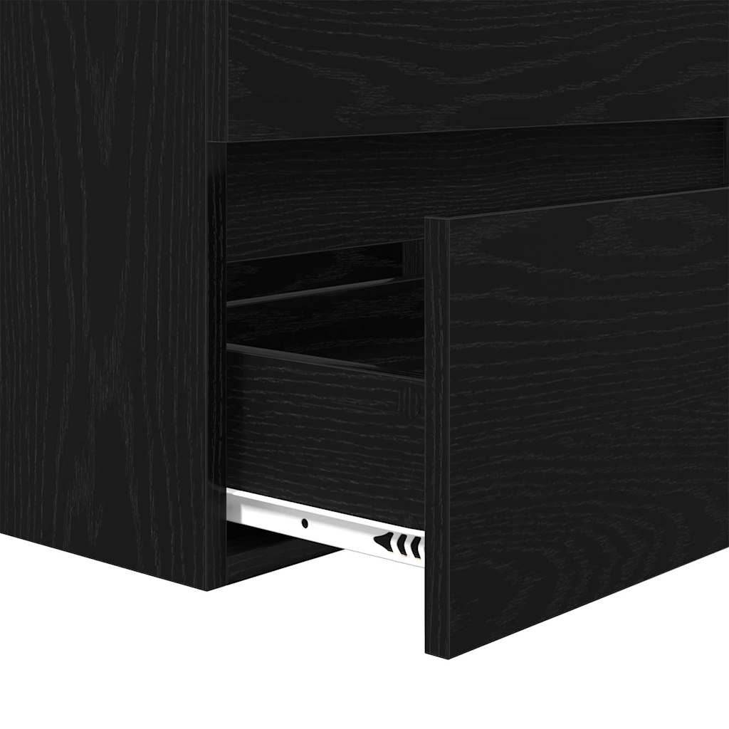 Set di mobili per il bagno 3 pcs Rovere Nero Legno multistrato | homemem39