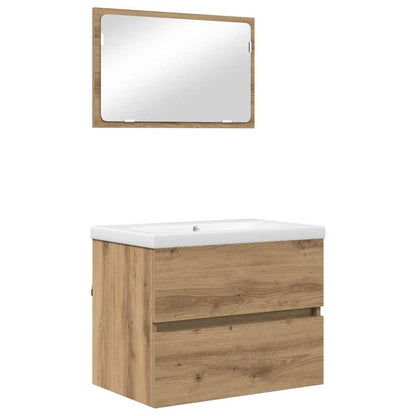 Set di mobili per il bagno 3 pz Rovere artigianale | homemem39