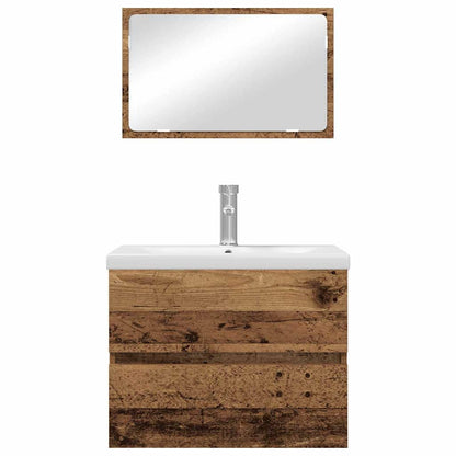 Set di mobili per il bagno con cassetto 3 pcs Legno vecchio | homemem39