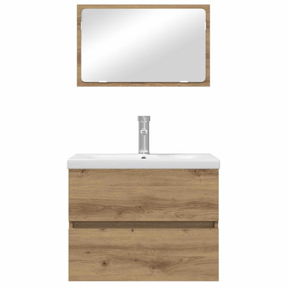 Set di mobili per il bagno 3 pz Rovere artigianale | homemem39