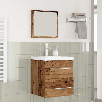 Set di mobili per il bagno con cassetto 2 pcs Legno vecchio