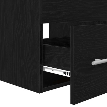 Set di mobili per il bagno 2 pcs Rovere Nero Legno multistrato