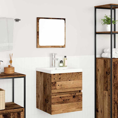 Set di mobili per il bagno 2 pcs Legno Antico e Bianco | homemem39