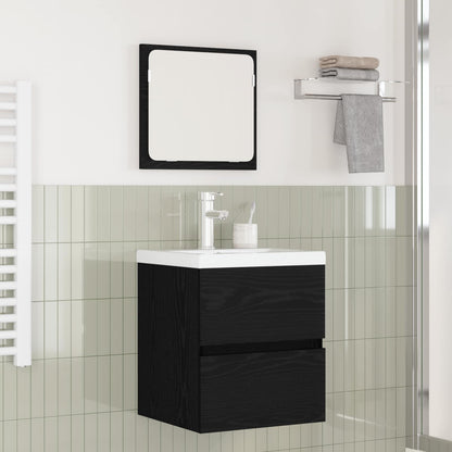 Set di mobili per il bagno 2 pcs Rovere Nero e Bianco | homemem39