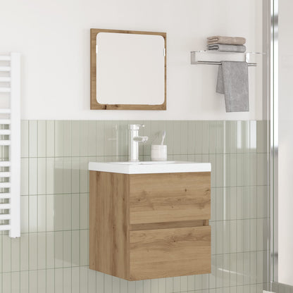 Set di mobili per il bagno 2 pcs Rovere Artigiano e Bianco | homemem39
