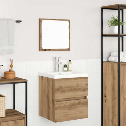 Set di mobili per il bagno 2 pcs Rovere Artigiano e Bianco | homemem39